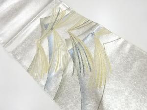 リサイクル　未使用品　引箔螺鈿抽象若松模様織出し袋帯